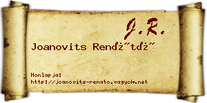 Joanovits Renátó névjegykártya